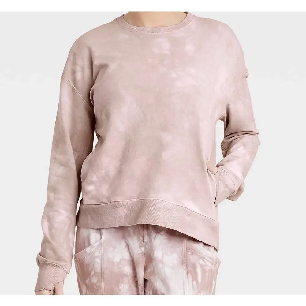 All in Motion Tie Dye Lounge Athletic Relaxed Fit Sweatshirt Size XL - Picture 8 of 8